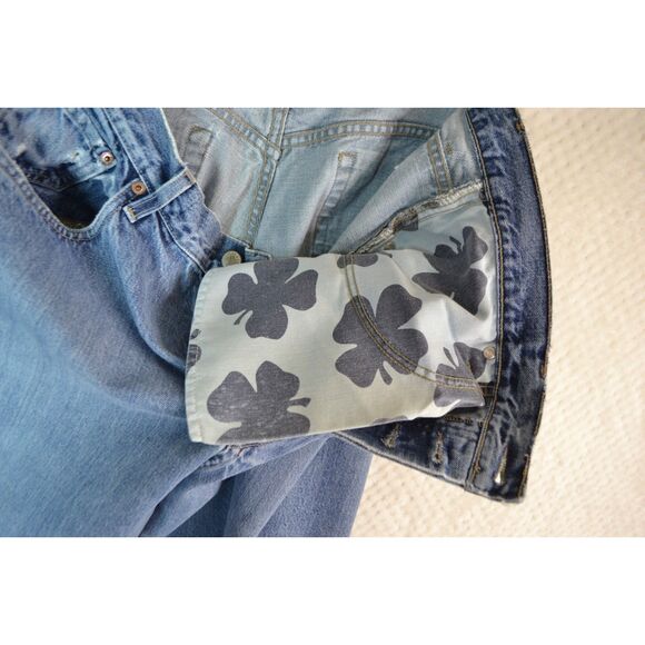 Lucky Brand Dungaree Men's 38 Medium Wash Straight Baggy Fit Button Fly Jeans - Picture 14 of 15